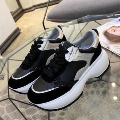 Hogan 2019 Ladies Leather Sneakers - 호간 2019 여성용 레더 스니커즈 HOGS0009.Size(225 - 245).블랙