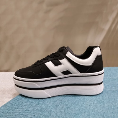 Hogan 2019 Ladies Leather Platform Sneakers - 호간 2019 여성용 레더 플랫폼 스니커즈 HOGS0012.Size(225 - 245).블랙