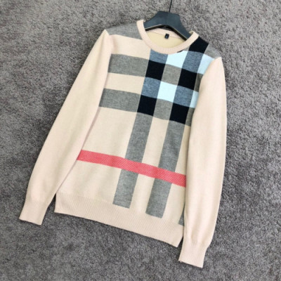 Burberry 2019 Mens Retro Logo Crew-neck Wool Sweater - 버버리 2019 남성 레트로 로고 크루넥 울 스웨터 Bur01575x.Size(m - 2xl).베이지