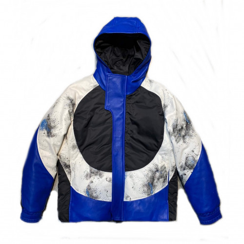 Moncler 2019 Mens Patch Logo Down Leather Jacket - 몽클레어 2019 남성 패치 로고 다운 가죽 자켓 Moc01189x.Size(s - xl).블랙