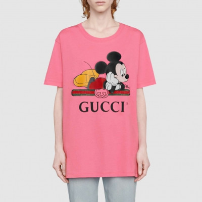 [매장판]Gucci 2019 Mm/Wm Logo Cotton Short Sleeved Tshirt - 구찌 2019 남자 로고 코튼 반팔티 Guc01755x.Size(xs - l).핑크