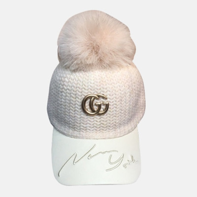 Gucci 2019 Ladies Knit & Fox Fur Cap - 구찌 2019 여성용 니트 & 폭스퍼 모자 GUCM0013, 핑크