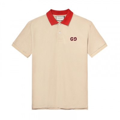 [매장판]Gucci 2019 Mm/Wm Logo Cotton Polo Short Sleeved Tshirt - 구찌 2019 남자 로고 폴로 코튼 반팔티 Guc01771x.Size(xs - l).아이보리