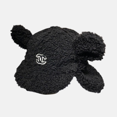 Chanel 2019 Ladies Lambs Wool Cap - 샤넬 2019 여성용 램스울 모자 CHAM0045, 블랙