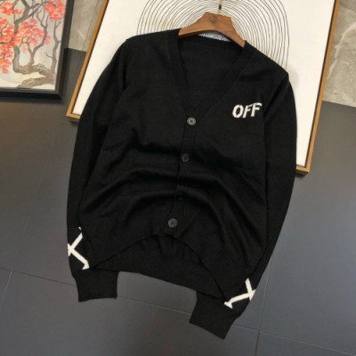 Off-white 2019 Mens Logo V-neck Casual Cardigan - 오프화이트 2019 남성 로고 브이넥 캐쥬얼 가디건 Off0243x.Size(m - 3xl).블랙