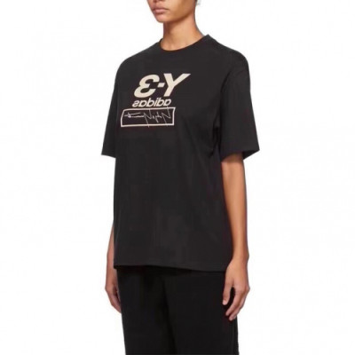 Y-3 2019 Mm/Wm Logo Basic Cotton Short Sleeved Tshirt - 요지야마모토 2019 남자 로고 베이직 코튼 반팔티 Y3/0041x.Size(s - 2xl).블랙