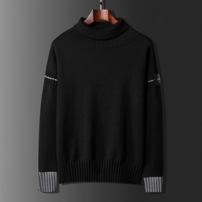 [매장판]Stone Island 2019 Mens Casual Turtle-neck Sweater - 스톤아일랜드 2019 남성 캐쥬얼 터틀넥 스웨터 Sto0086x.Size(m - 3xl).블랙