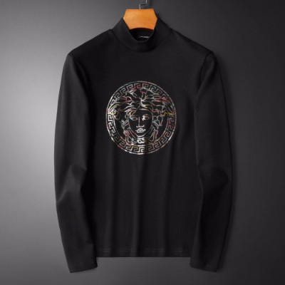 Versace 2019 Mens Medusa Logo Turtle-neck Tshirt - 베르사체 2019 남성 메두사 로고 터틀넥 기모 긴팔티 Ver0404x.Size(m - 3xl).블랙