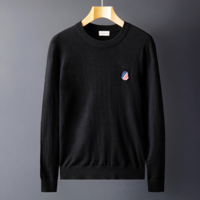 Moncler 2019 Mens Retro Logo Crew-neck Wool Sweater - 몽클레어 2019 남성 레트로 로고 크루넥 울 스웨터  Moc01218x.Size(m - 2xl).블랙