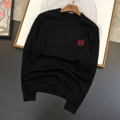 Loewe 2019 Mens Logo Crew-neck  Wool Sweater - 로에베 2019 남성 로고 크루넥 울 스웨터 Loe0127x.Size(m - 3xl).블랙