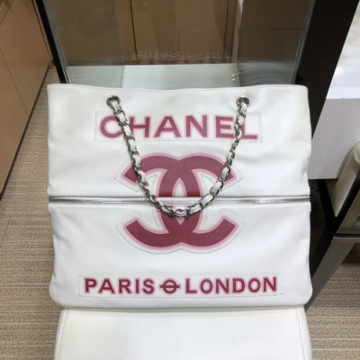 Chanel 2019 Women Tote Shoulder Shopper Bag,38cm - 샤넬 2019 여성용 토트 숄더 쇼퍼백,CHAB1336, 38cm,아이보리