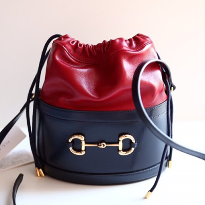 Gucci 2019 1955 Horsebit Leather Bucket Shoulder Bag,25CM - 구찌 2019 1955 홀스빗 여성용 레더 버킷 숄더백 602118,GUB0886,25cm,네이비