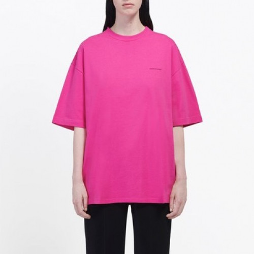 Balenciaga 2019 Mm/Wm Oversize Logo Cotton Short Sleeved Tshirt - 발렌시아가 남자 오버사이즈 로고 코튼 반팔티 Bal0383x.Size(xs - m).핑크