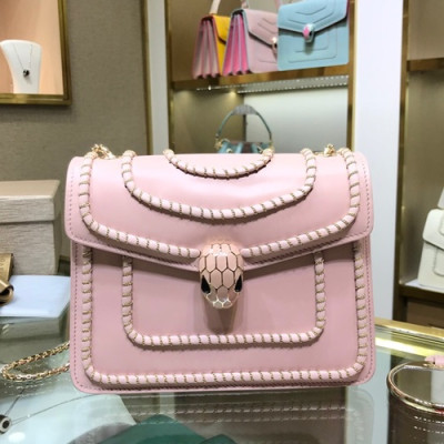 Bvlgari 2019 Serpenti Chain Shoulder Bag,20CM - 불가리 2019 세르펜티 체인 숄더백,BVLB0173,20cm,핑크