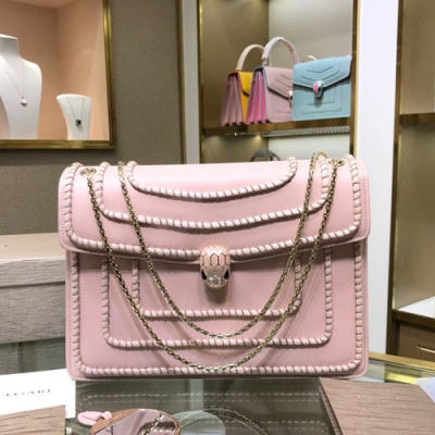 Bvlgari 2019 Serpenti Chain Shoulder Bag,28CM - 불가리 2019 세르펜티 체인 숄더백,BVLB0176,28cm,핑크