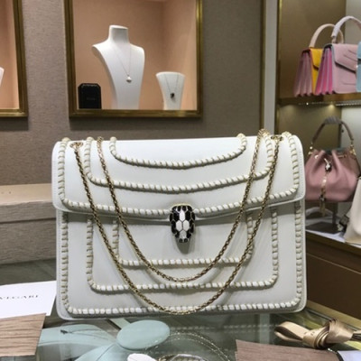 Bvlgari 2019 Serpenti Chain Shoulder Bag,28CM - 불가리 2019 세르펜티 체인 숄더백,BVLB0177,28cm,화이트