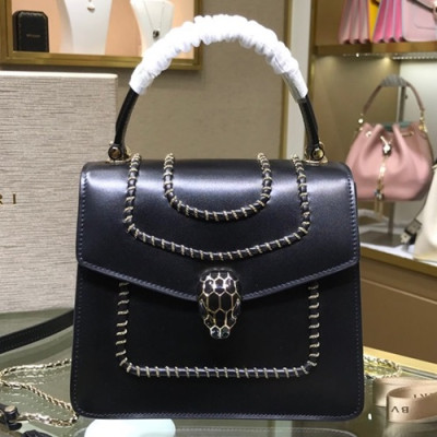 Bvlgari 2019 Serpenti Chain Tote Shoulder Bag,18CM - 불가리 2019 세르펜티 체인 토트 숄더백,BVLB0181,18cm,블랙