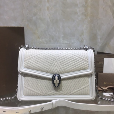 Bvlgari 2019 Serpenti Forever Chain Shoulder Bag,24CM - 불가리 2019 세르펜티 포에버 체인 숄더백,BVLB0185,24cm,화이트