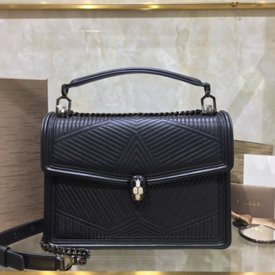 Bvlgari 2019 Serpenti Forever Chain Tote Shoulder Bag,28.5CM - 불가리 2019 세르펜티 포에버 체인 토트 숄더백,BVLB0192,28.5cm,블랙