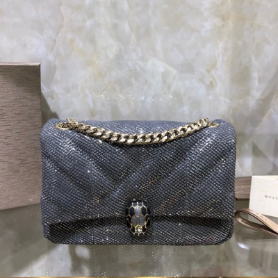 Bvlgari 2019 Serpenti Cabochon Chain Shoulder Bag,22.5CM - 불가리 2019 세르펜티 카보숑 체인 숄더백,BVLB0216,22.5cm,그레이