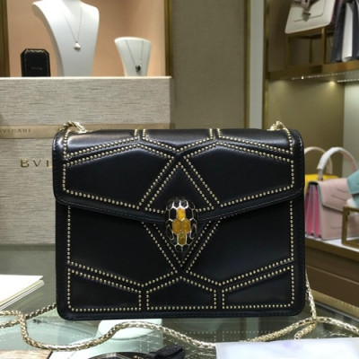 Bvlgari 2019 Serpenti Chain Tote Shoulder Bag,20cm - 불가리 2019 세르펜티 체인 토트 숄더백,BVLB0219,20cm,블랙