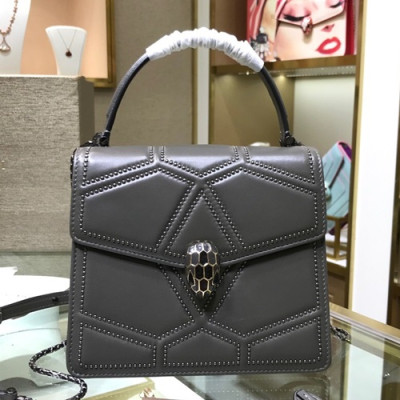 Bvlgari 2019 Serpenti Chain Tote Shoulder Bag,20CM - 불가리 2019 세르펜티 체인 토트 숄더백,BVLB0228,20cm,그레이