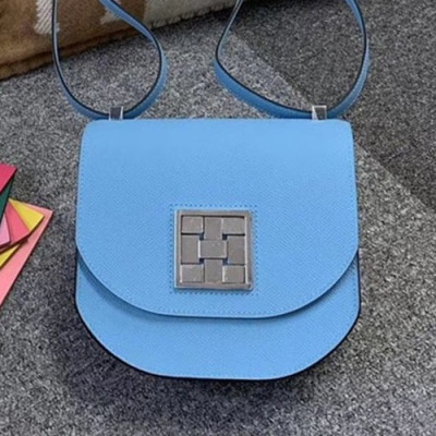 Hermes 2019 Mosaic Epsom Leather Mini Shoulder Bag - 에르메스 2019 모자이크 엡송 레더 여성용 미니 숄더백 HERB0804, 연블루(은장)