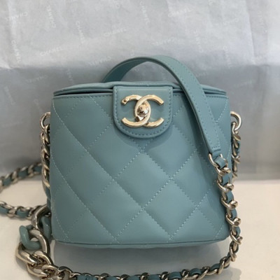 Chanel 2019 Leather Chain Shoulder Cross Bag,15CM - 샤넬 2019 여성용 레더 체인 숄더 크로스백,CHAB1351,15CM,스카이블루