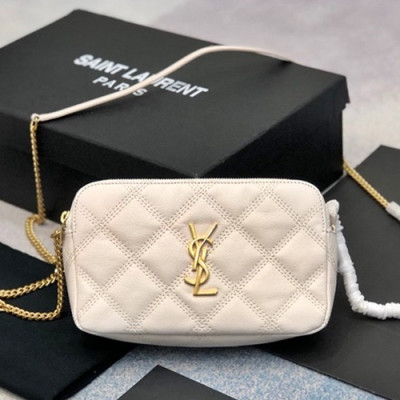 Saint Laurent 2019 Becky Chain Shoulder Cross Bag,19CM - 입생로랑 2019 비키 체인 숄더 크로스백,SLB0530, 19CM,화이트