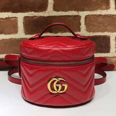 Gucci 2019 Marmont Women Leather Mini Back Pack,17CM - 구찌 2019 마몬트 여성용 레더 미니 백팩 598594,GUB0891,17CM,레드