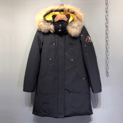 [매장판] Moose Knuckle 2019 Womens Logo Goose Down Parka - 무스너클 2019 여성 로고 구스다운 파카 Moo0082x.Size(s - l).블랙