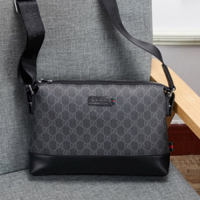 Gucci 2019 Leather Shoulder Bag ,30CM - 구찌 2019 레더 남성용 숄더백 GUB0906,30cm,블랙