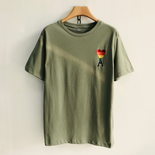 Ami 2019 Mm/Wm Casual Cotton Short Sleeved Tshirt - 아미 2019 남자 로고 코튼 캐쥬얼 반팔티 Ami0021x.Size(s - xl).그린