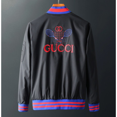 Gucci 2019 Mens Logo Casual Windproof Jacket - 구찌 2019 남성 로고 캐쥬얼 방풍 자켓 Guc01858x.Size(m - 2xl).블랙