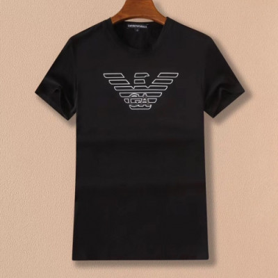 [알마니]Armani 2019 Mens Logo Cotton Short Sleeved Tshirts - 알마니 2019 남성 로고 코튼 반팔티 Arm0484x.Size(m - 3xl).블랙