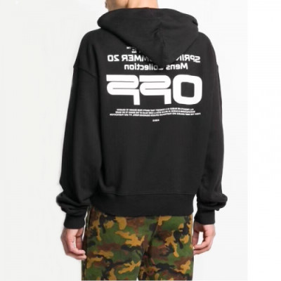 Off-white 2019 Mm/Wm Logo Cotton Oversize HoodT - 오프화이트 2019 남자 로고 코튼 오버사이즈 후드티 Off0283x.Size(xs - l).블랙