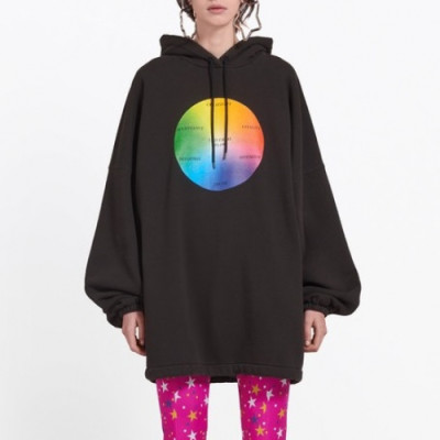 [발렌시아가]Balenciaga 2019 Mm/Wm Logo Oversize Cotton Hood Tee - 발렌시아가 남자 로고 오버사이즈 코튼 후드티 Bal0400x.Size(s - m).올리브