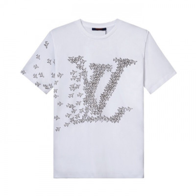 [루이비통]Louis vuitton 2019 Mens Crew -neck Cotton Short Sleeved Tshirt - 루이비통 2019 남성 크루넥 고튼 반팔티 Lou01488x.Size(s - xl).화이트