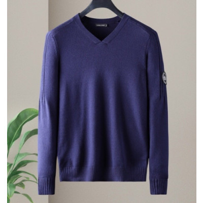 Canada goose 2019 Mens Patch Logo Casual Wool Sweater - 캐나다구스 2019 남성 패치 로고 캐쥬얼 울 스웨터 Can0264x.Size(m - 2xl).블루