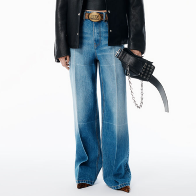 Alexsander Wang Womens Logo Denim Pants - 알렉산더왕 여성 로고 엘라스틱 브리프 팬츠 Alw0050x.Size(s - l).블루