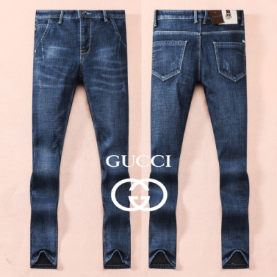 [구찌]Gucci 2019 Mens Casual Initial Logo Denim Pants - 구찌 2019 남성 캐쥬얼 이니셜 로고 데님 기모 팬츠 Guc01891x.Size(29 - 40).블루