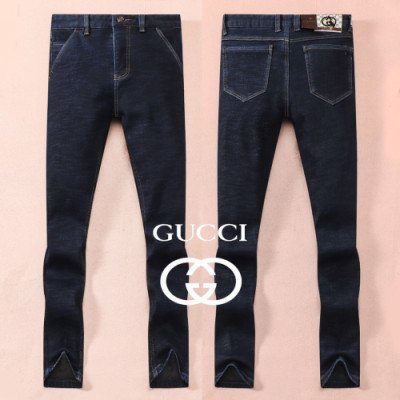 [구찌]Gucci 2019 Mens Casual Initial Logo Denim Pants - 구찌 2019 남성 캐쥬얼 이니셜 로고 데님 기모 팬츠 Guc01893x.Size(29 - 40).블루