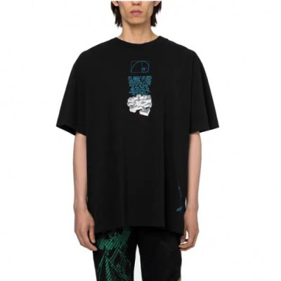 Off-white 2019 Mm/Wm Printing Logo Crew - neck Cotton Short Sleeved Oversize Tshirt - 오프화이트 남자 프린팅 로고 크루넥 코튼 오버사이즈 반팔티 Off0300x.Size(xs - l).블랙