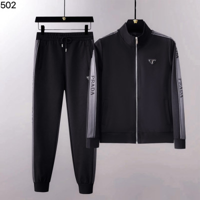 Prada 2025 Mens Casual Logo Silket Training Clothes&Pants - 프라다 2025 남성 캐쥬얼 로고 실켓 트레이닝복&팬츠 Pra0882x.Size(l - 5xl).블랙