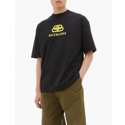 [발렌시아가]Balenciaga 2019 Mm/Wm Logo Cotton Short Sleeved Tshirt - 발렌시아가 2019 남자 로고 오버사이즈 코튼 반팔티 Bal0421x.Size(xs - l).블랙