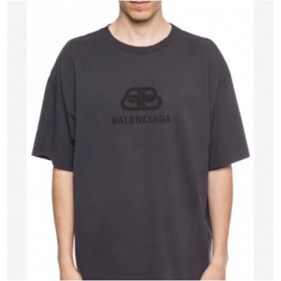 [발렌시아가]Balenciaga 2019 Mm/Wm Logo Cotton Short Sleeved Tshirt - 발렌시아가 2019 남자 로고 오버사이즈 코튼 반팔티 Bal0422x.Size(xs - l).다크그레이