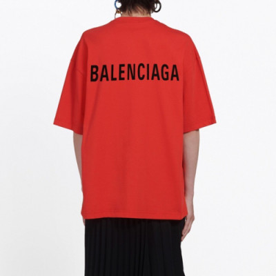 [발렌시아가]Balenciaga 2020 Mm/Wm Logo Cotton Short Sleeved Tshirts - 발렌시아가 2020 남자 로고 오버사이즈 코튼 반팔티 Bal0439x.Size(xs - l).레드