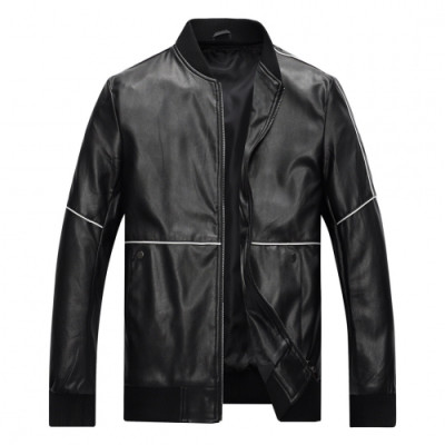 [알마니]Armani 2020 Mens Casual Leather Jackets - 알마니 2020 남성 로고 캐쥬얼 가죽 자켓 Arm0553x.Size(m - 3xl).블랙