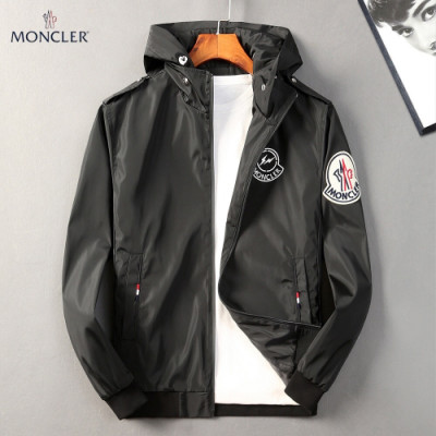 [몽클레어]Moncler 2020 Mens Patch Logo Casual Windproof Jackets - 몽클레어 2020 남성 패치 로고 캐쥬얼 방풍 자켓 Moc01337x.Size(m - 3xl).블랙