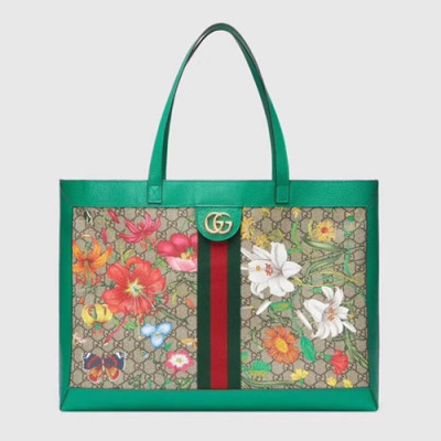 Gucci 2020 Ophidia Supreme Women Tote Shoulder Bag,44CM - 구찌 2020 오피디아 수프림 여성용 토트숄더백 547947,GUB0910,44CM,그린+브라운